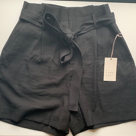 a new day Pants - NWT Black Dressy PaperBag Shorts! 🖤✨